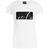 Emporio Armani Maglietta T-Shirt Donna 6GTT10 TJ12Z, Manica Corta, Girocollo, Veste Aderente (Bianco, L)