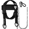 RDX Allenamento Collo Imbracatura Testa, 4MM Neoprene Imbottita Head Harness Neck Builder Strap, Regolabile 90CM Dip Catena Acciaio Lunga, Formazione Cintura Cinghia Sollevamento Pesi Boxe Gym Trainer