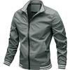 Generico Giacca Militare da Uomo Leggera Casual Primavera Estate Bomber Giubbino Sportiva Antivento Giubbotto con Cerniera Tasche