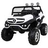Tecnobike Shop Auto Macchina Elettrica per Bambini 24V 2 Post Mercedes Unimog 12V 2 Posti Monitor Touchscreen Lettore Mp4 Mp3 Luci LED Suoni Ruote in Gomma EVA (Bianco)