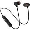 ohfruit Auricolari wireless, magnetici, Bluetooth, HiFi, stereo, in-ear, sportivi, con isolamento acustico, colore: nero