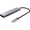 Trust Halyx Hub USB-C Veloce e Lettore di Schede, 5 Gbps con USB 3.2 Gen 1, Lettore di schede SD e micro-SD 104 MB/s, (micro) SD, SDHC e SDXC fino a 2 TB, PC/Laptop/Macbook/Chromebook