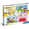 Clementoni- Peanuts Puzzle-Peanuts-500 Pezzi Adulti, Puzzle Fumetti, Made in Italy, Multicolore, 35558