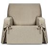Eysa Genna Copripoltrona Antimacchia 1 posto con lacci, per poltrone di 80 cm-120 cm schienale indicativamente (circa 55 cm - 60 cm di seduta del poltrona), beige.