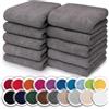 NatureMark Confezione da 10 salviette in spugna, in 100% cotone, da 30 x 30 cm, asciugamani per il viso, Grigio antracite