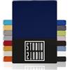 STUDIO Basic Lenzuolo con Angoli Una Piazza e Mezza - Lenzuolo Sotto Elastico 120x200cm Jersey 100% Cotone Pettinato - Blu scuro - OEKO-TEX 100 - Per Materassi 15-25 cm, Letti Standard & a Molle