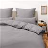 Blumtal Copripiumino Matrimoniale 250x200 e Federe 50x80 - Set di Lenzuola in microfibra extra morbida certificata Oeko-Tex, Set Copripiumino Matrimoniale con 2 Federe - 3 pezzi - Grigio