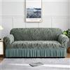 Hiseng Jacquard Strisce Copridivano 1 2 3 4 Posti, Copridivano Elasticizzato, Copridivano con Braccioli Tessuto Super Morbido Universale Copri Divano Antiscivolo (4 posti,Verde Oliva)