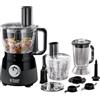 Russell Hobbs Robot da Cucina Multifunzione - Impastatrice - Mixer -Tritatutto - Frullatore - Robot da cucina nero opaco - Mescola, Trita e Grattugia, Pezzi Lavabili in lavastoviglie, 600 W, 24732-56