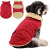 Queenmore Cappotto Cane Taglia Grande Cappottino Cane Caldo Cappotto Impermeabile Per Cani Giubbotto Invernale Pile Cane Vestiti Per Cani Bassotto Bulldog Francese Chihuahua, Rosso, L