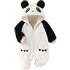 WYTbaby Tuta da neve per neonati, in pile, calda, per l'autunno, l'inverno, graziosa tutina per lo styling degli animali, con cappuccio per neonati, ragazze e ragazzi, bianco, 6-9 Monate