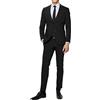 Alfio Abito da Uomo con Giacca e Pantalone Elegante Classico Tinta Unita Blu Nero 46 48 50 52 54 56 58 60 (IT, Numero, 48, Regular, Regular, Nero)