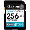KINGSTON TECHNOLOGY SDXC Canvas Go Plus Kingston Technology 256GB Gen4 200MB/s C10 UHS-I U3 V30