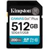 KINGSTON TECHNOLOGY SDXC Canvas Go Plus Kingston Technology 512GB Gen4 200MB/s C10 UHS-I U3 V30