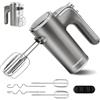Aigostar Adela - Sbattitore Elettrico, Potenza di 400 W, 5 Velocità Regolabili e un Pulsante Turbo, una Staffa Portaoggetti, 2 Fruste e 2 Ganci. Color Argento