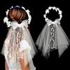 Xionghonglong Fascia per Capelli Comunione Bambina Cerchietto Copricapo Fiori con Nastro Bianco per Comunione Nozze Matrimonio Festa