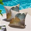 Miuyunya Set di 2 Federe Cuscini Decorativi Beige 45x45 Federa Quadrata Moderna Esterna Impermeabile Turchese e Oro Federe Decorative Copricuscini per Soggiorno Divano Camera Letto