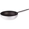 Pentole Agnelli ALSA2111WPS28 Linea Alluminio 5mm Platinum Wok con Fondo Piano, 28 cm, Acciaio, Argento
