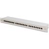 DIGITUS Pannello patch, 19 pollici, Cat-6, 24 porte RJ45, Schermato, Pannello patch LSA, Montaggio in rack 1U, Grigio