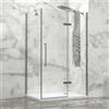Karag Box Doccia H200 Alluminio Spazzolato Trasparente 8mm Anticalcare