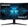 SAMSUNG Monitor Gaming Odyssey G7 (C27G73), Curvo (1000R), 27, 2560x1440 (WQHD 2K), HDR 600, VA, 240 Hz, 1ms, FreeSync Pro, G-Sync, HDMI, USB 3.0, Display Port, Ingresso Audio, HAS, Pivot, PIP, PBP