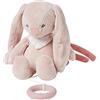 Nattou Mini-Peluche Carillon in Poliestere, Pomme il Coniglietto, Ninna Nanna La-Le-Lu, Con Anello da Dentizione, Ca. 23 cm, Alice e Pomme, Rosa Antico