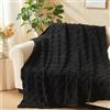 NEWCOSPLAY Coperta super morbida, in pile di flanella setosa di alta qualità, a scacchi 3D, leggera, per tutte le stagioni, per tutte le stagioni (a scacchi neri, copriletto, 127 x 180 cm)