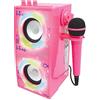 Lexibook, Barbie, Altoparlante Portatile Bluetooth Luminoso con Microfono, Karaoke, Effetti Luce, Wireless, USB, Scheda SD, Batteria Ricaricabile, Rosa, BTP180BBZ