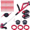 WORCRAFT Decespugliatore Tagliabordi a Batteria - 2 Batterie e Caricabatteria Inclusi - Taglio Ø 25 cm, Asta Regolabile, Leggero e Potente