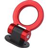 ihreesy Gancio di Traino per Auto, Gancio di Traino Set di Adesivi per Rimorchio per Paraurti in Abs da Corsa con Chiave Gancio per Rimorchio Tondo Decorazione Decorazione Universale per Auto,Rosso