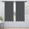 Easy-Going Tende oscuranti con tasca per asta per camera da letto, tende oscuranti per finestre, soggiorno, isolamento termico e riduzione del rumore, in tinta unita, 2 pannelli (106 x 160 cm, grigio)