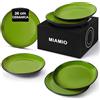 MIAMIO - Set di piatti/Set di stoviglie in ceramica stoneware - Collezione Le Papillon (Verde, 26 cm)