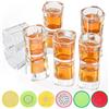 V·Colokishi Set di 6 bicchierini da liquore da 56,7 g, con base pesante, quadrati, trasparenti, bicchierini da liquore, bicchierini da liquore, whisky, vodka, tequila, feste
