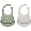 Suavinex, Bavaglini in Silicone, 4+ mesi, 2 pezzi, Verde e Grigio
