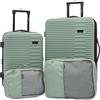 kensie Hillsboro - Set di 4 valigie e borse da viaggio da donna, Granito Verde, Hillsboro - Set di 4 valigie e borse da viaggio