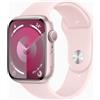 Apple Watch Series 9 Alluminio 45 mm (2023) | GPS | rosa | Cinturino Sport rosa confetto S/M