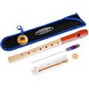 Classic Cantabile Pivella Flauto Dolce C-Soprano in acero con testa plastica, per principianti, diteggiatura tedesca. Include custodia, tabella, bastoncino pulizia e grasso sughero. Rosso.