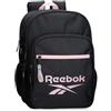 Reebok Beverly Zaino scuola doppio scomparto nero 30 x 40 x 12 cm Poliestere 14,4 L, Nero, Taglia unica, Zaino scuola doppio scomparto