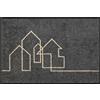 Wash+Dry tappeto Design Linestreet 40x60cm, adatto per interni ed esterni, lavabile, grigio