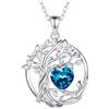 FANCIME Collana da donna con albero della vita, in argento Sterling 925, con ciondolo a forma di albero della vita, ideale come regalo per donne e ragazze, lunghezza: 40 + 5 cm, 45 cm, Gemma, Topazio