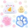 AWAVM Adorabile insieme di squishyDue zampe di gatto, un criceto che tiene il formaggio e un pulcino giallo - morbido, allevia lo stress , un regalo meraviglioso per rallegrare qualsiasi giorno