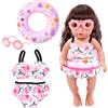 WEITAPYT Costume da Bagno per Bambole, 3pcs Set di Nuoto per Bambole, Vestiti Bambola Estate, Adatto per Bambola da 35 a 45 cm, per Divertirsi in Bagno Nelle Calde Giornate Estive (Rosa)