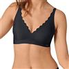 sloggi ZERO Feel Wavy Bralette, Reggiseno, Donna, Nero (Black), XS