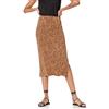 Amazon Essentials Gonna Media in Maglia con Elastico in Vita (Taglie Forti Disponibili) Donna, Cammello Scuro Leopardata, L