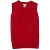 Amazon Essentials Maglione Smanicato con Scollo a v in Cotone in Stile Uniforme - colori fuori produzione Bambini e ragazzi, Rosso, 3 anni