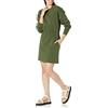 Amazon Essentials Abito Stile Felpa Stretto in Vita (Disponibile in Taglie Forti) Donna, Verde Oliva Scuro, XXL Plus