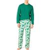 Amazon Essentials Pigiama in Morbida Flanella (Disponibile nelle Taglie Big & Tall) Uomo, Avorio Mimetica con Orso Festivo/Verde Smeraldo, XXL