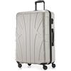 Suitline - Trolley da cabina rigido aereo, bagaglio a mano leggero 55 cm, 34 litri, Bianco