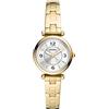 Fossil Orologio Carlie da donna, Movimento al quarzo a tre lancette in tonalità oro con cinturino in acciaio inossidabile, Giallo chiaro e bianco, 28 mm