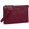 David Jones - Piccola Borsa a Tracolla Donna - Borsetta Catena Simil Pelle PU Trapuntata - Borsa a Spalla Pochette Sera - Sacchetto Borsello Besace Telefono - Shopping Viaggio - Bordeaux Rosso